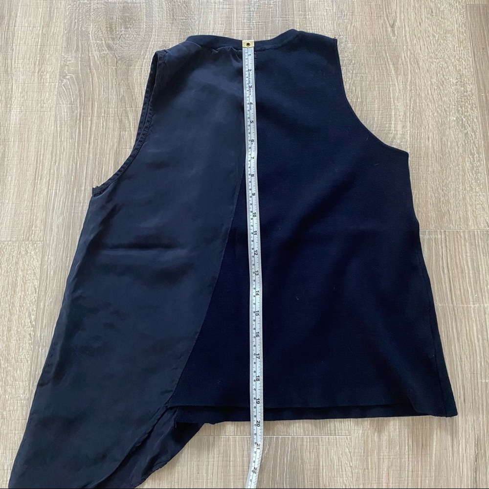 ⭐️3/$25 Zara Navy Asymmetric Knit Sleeveless Tank Sz S - Picture 7 of 8